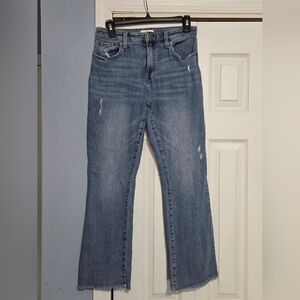 Pistola Straight Leg Distressed Cropped  Jeans Size 27x26